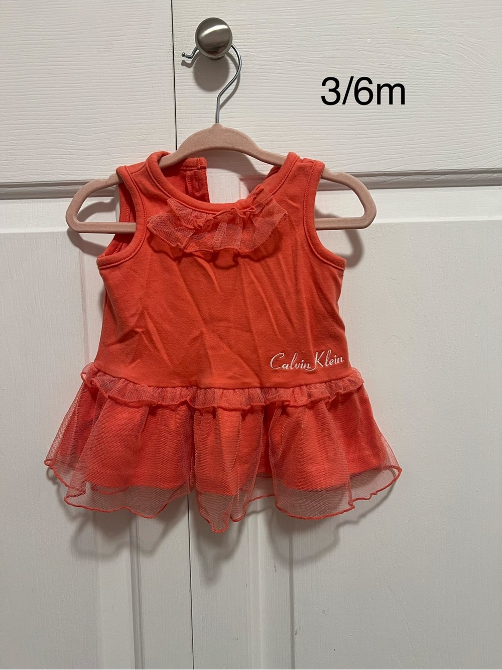 Calvin Klein Coral Tulle Tank Dress - Infant 3/6M